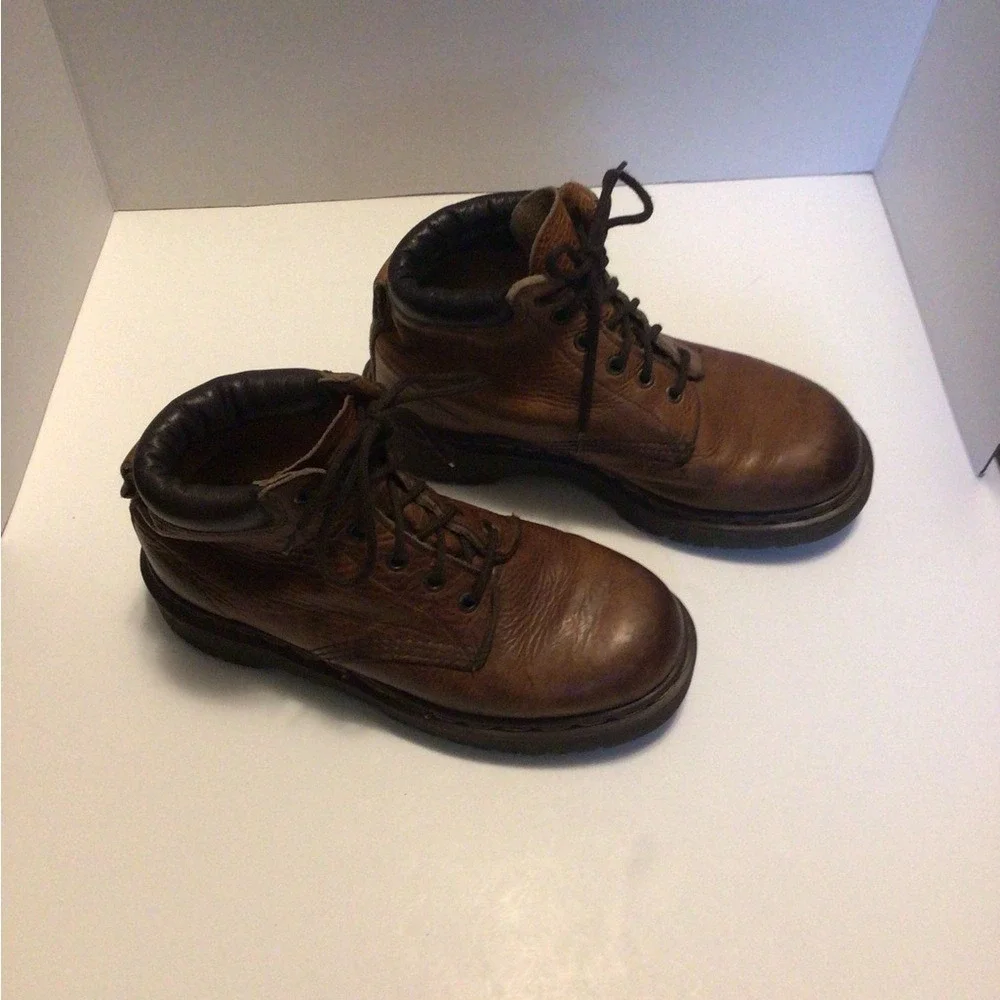 Dr Martens Brown Leather Lace Up Ankle Boots Mens Size 8‎